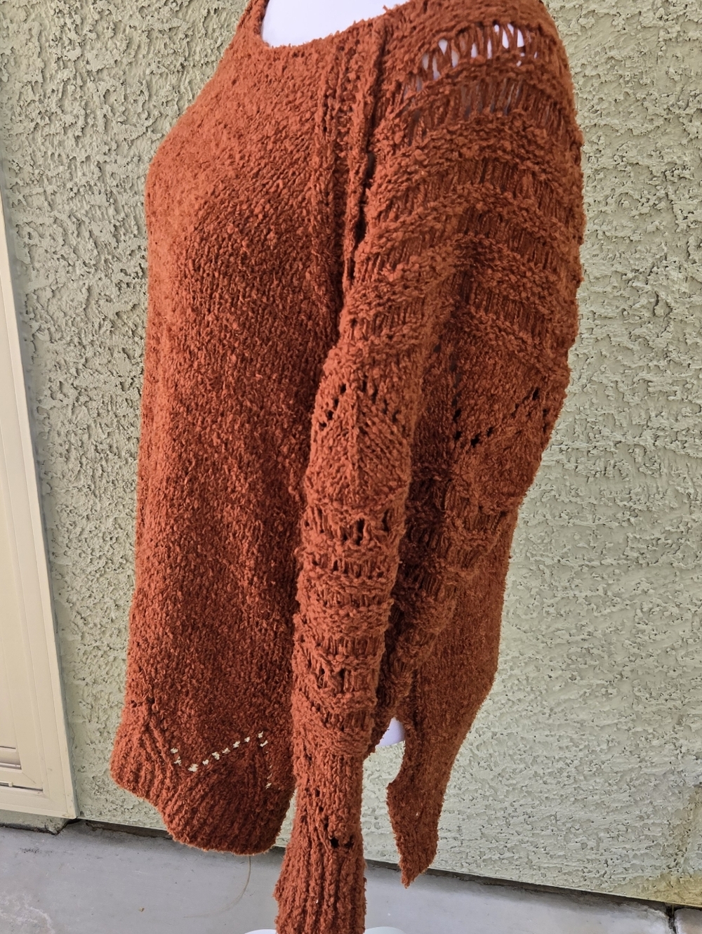 Anthropoligie Pilcro Chunky Off-Shoulder Rust Sweater - Women's Cozy Pullover - Picture 6 of 11